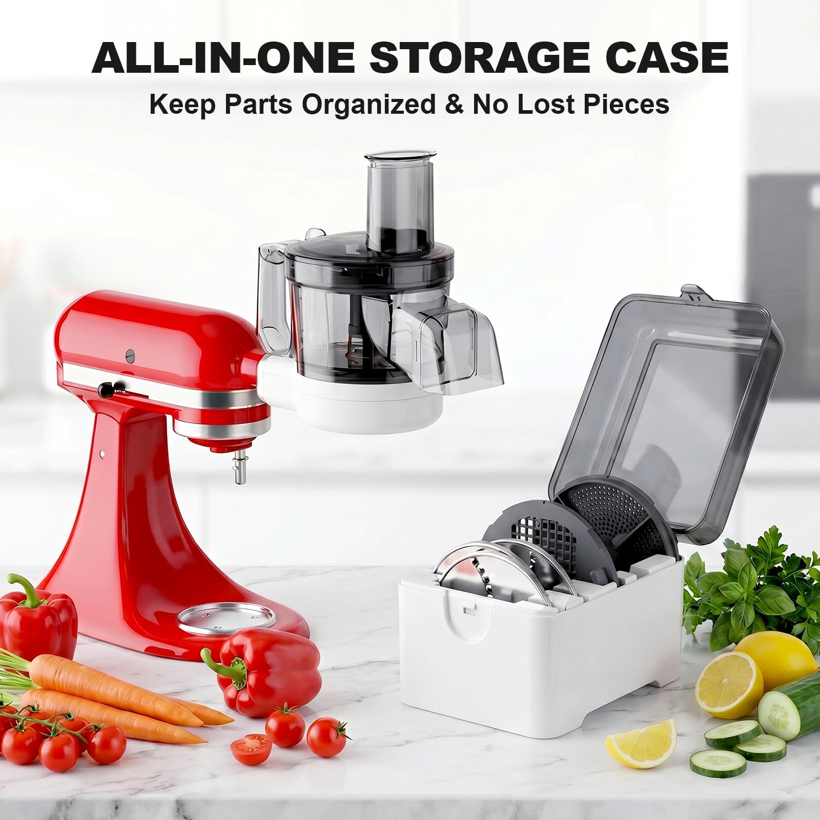 GVODE 5-in-1 Food Processor Attachment Compatible with KitchenAid Stand Mixers